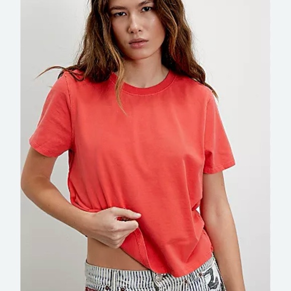 We The Free Tops - We The Free Bright Coral Short Sleeve Tee